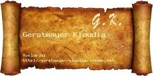 Gerstmayer Klaudia névjegykártya